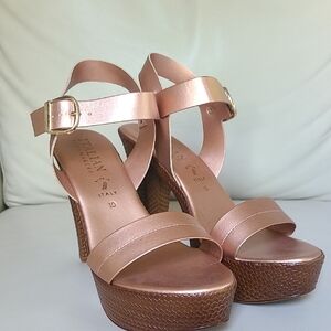 Italian Shoemakers Rose Gold Platform Sandals